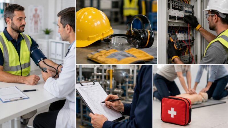 Lekarski pregled zaposlenog, zaštitna oprema, provera instalacija i obuka prve pomoći